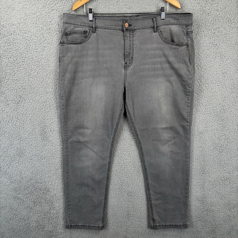 Mugsy Jeans Mens 42x30 Beans Style FLX3NMG Gray Denim Straight Leg Pants Stretch